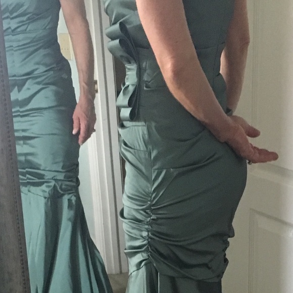 Teri Jon sage green formal gown - Picture 5 of 8